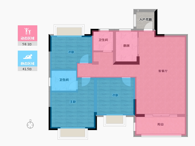 湖北省-襄阳市-阳光壹号-92.00-户型库-动静分区