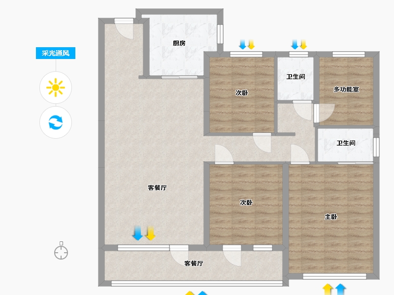 山东省-潍坊市-博观天成-108.00-户型库-采光通风