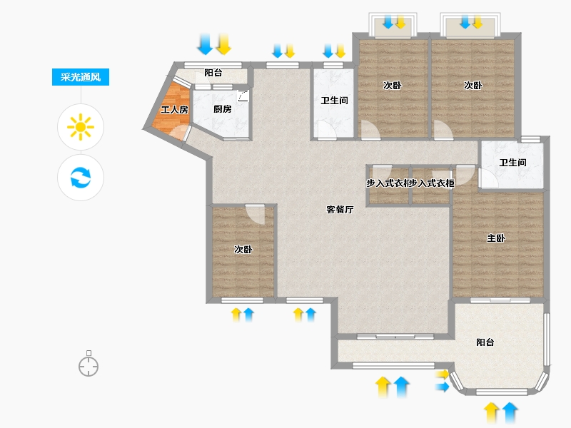 广西壮族自治区-南宁市-香榭里花园-186.00-户型库-采光通风