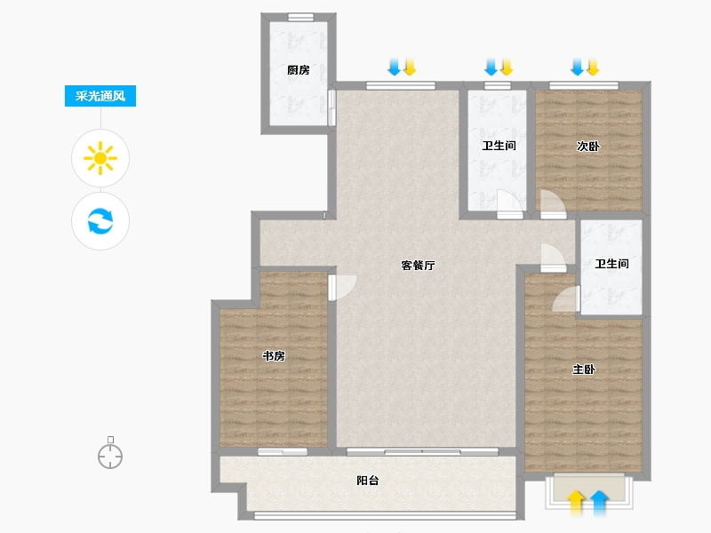 山东省-滨州市-秦皇一号-136.00-户型库-采光通风