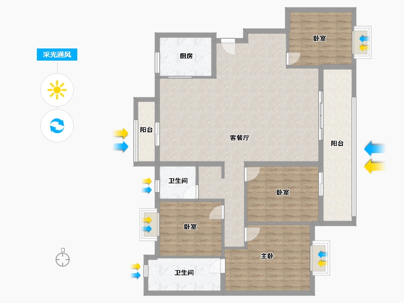 福建省-泉州市-中南天樾-142.00-户型库-采光通风