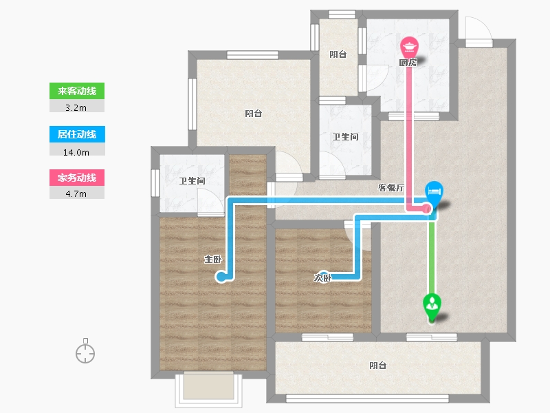 贵州省-遵义市-梦想城-90.00-户型库-动静线