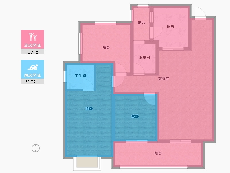 贵州省-遵义市-梦想城-90.00-户型库-动静分区