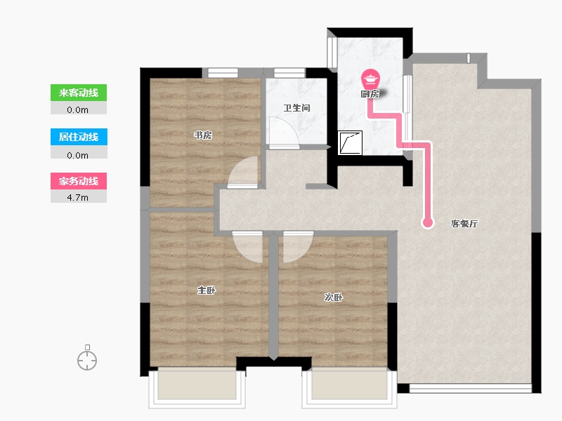 陕西省-西安市-绿城全运村四期-72.70-户型库-动静线