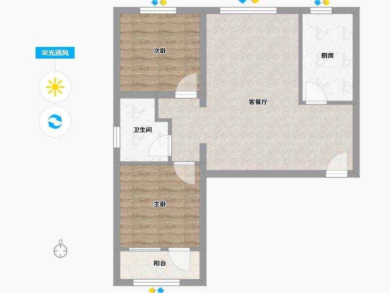 北京-北京市-御景公寓-63.00-户型库-采光通风