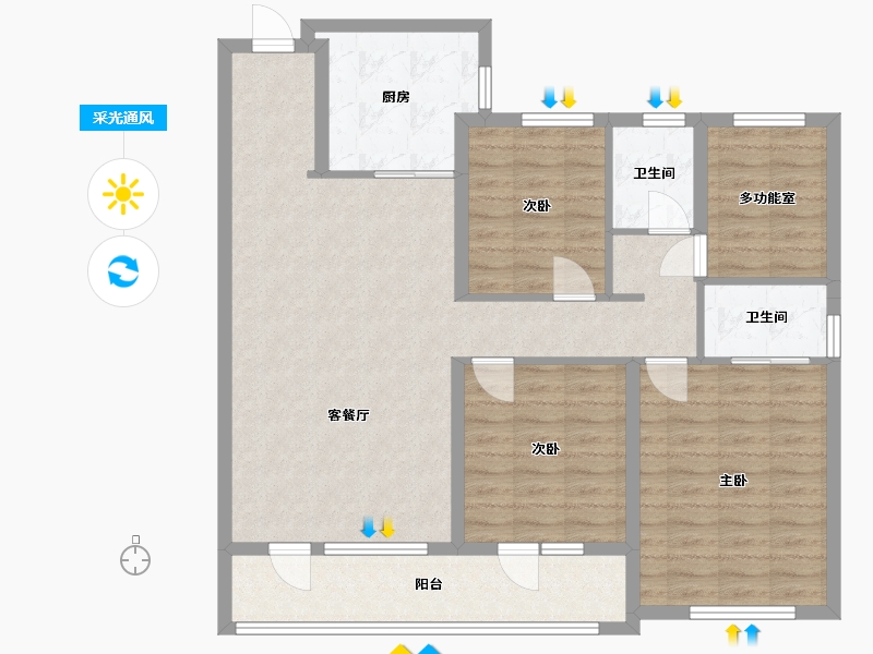 山东省-潍坊市-博观天成-108.00-户型库-采光通风