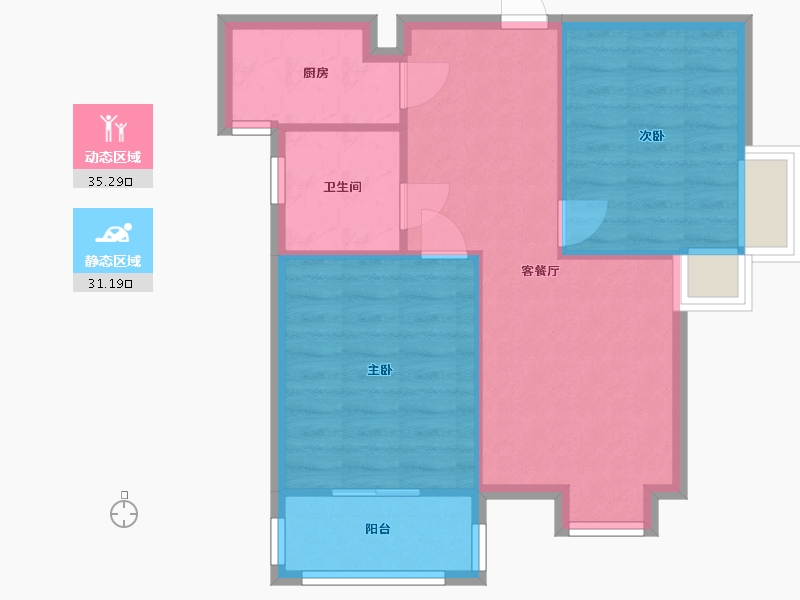 河北省-石家庄市-太行嘉苑-87.26-户型库-动静分区