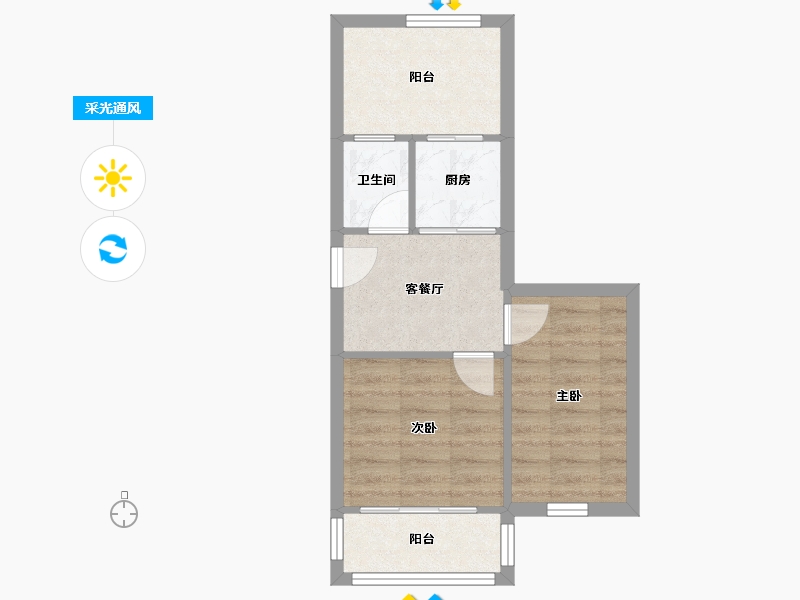 江苏省-南京市-青石村小区61-88号楼-39.90-户型库-采光通风