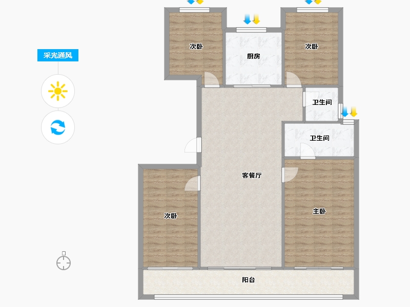 浙江省-杭州市-洺川名著园-140.00-户型库-采光通风