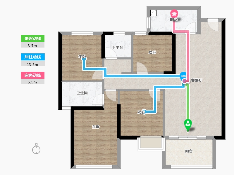 福建省-泉州市-金茂阳光城檀悦-94.00-户型库-动静线