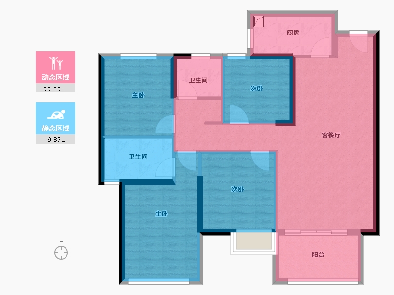 福建省-泉州市-金茂阳光城檀悦-94.00-户型库-动静分区