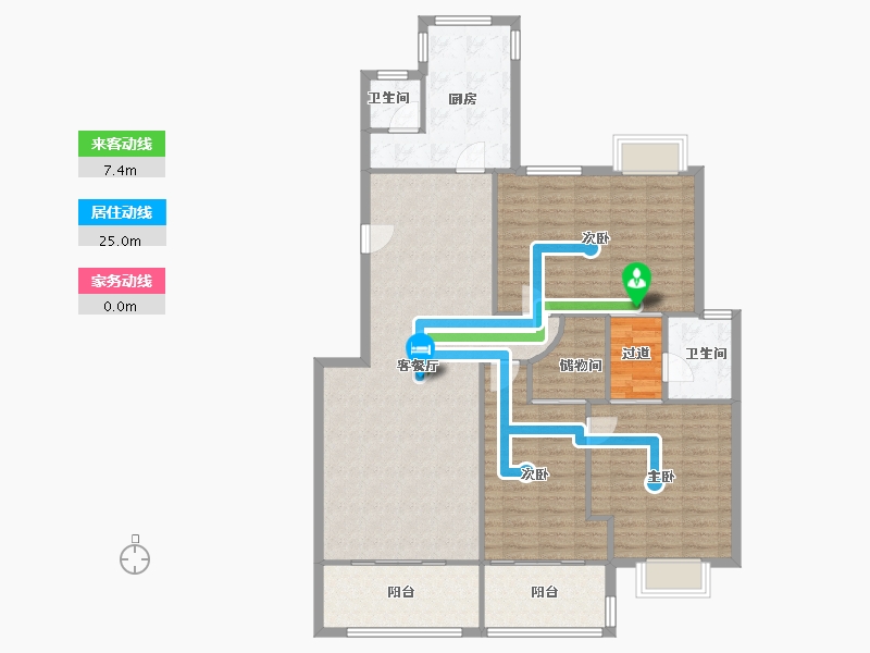 湖南省-长沙市-地质家园-一期-130.00-户型库-动静线