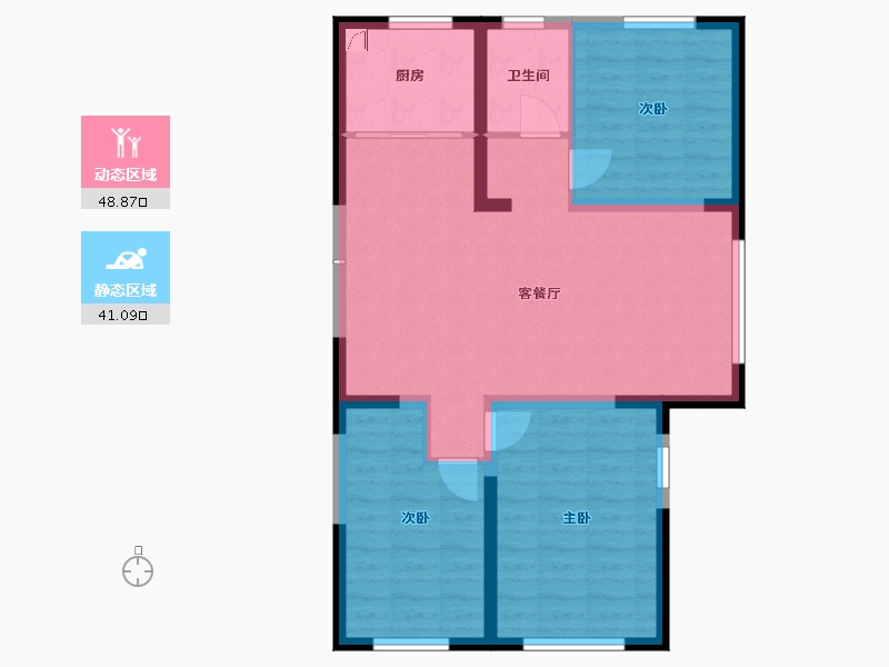 黑龙江省-双鸭山市-双兴·福悦湾-92.00-户型库-动静分区