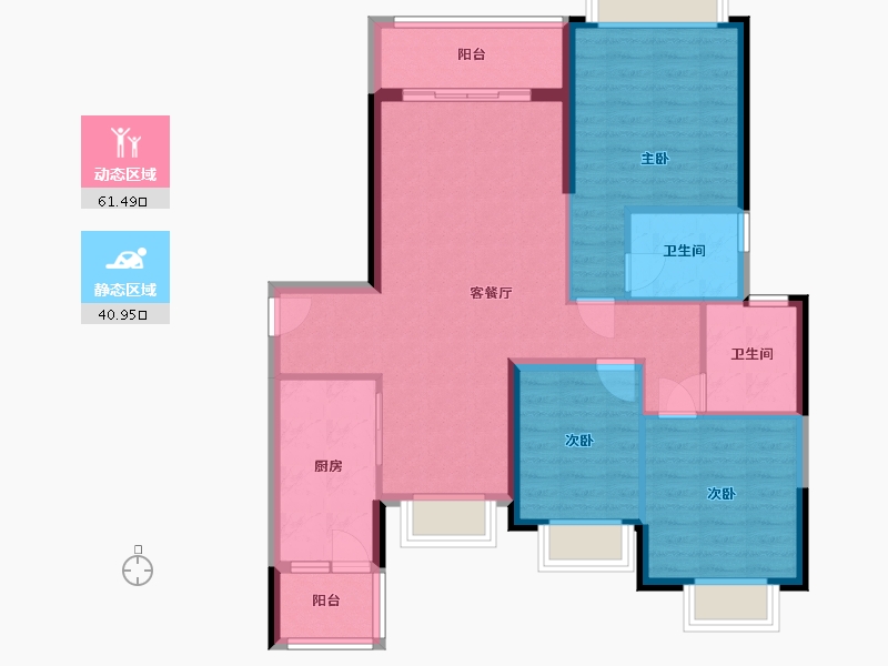 贵州省-贵阳市-金阳新世界嘉院-100.00-户型库-动静分区