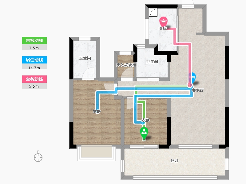 湖南省-长沙市-保利长交-86.45-户型库-动静线