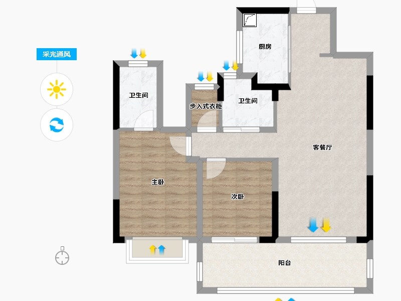 湖南省-长沙市-保利长交-86.45-户型库-采光通风