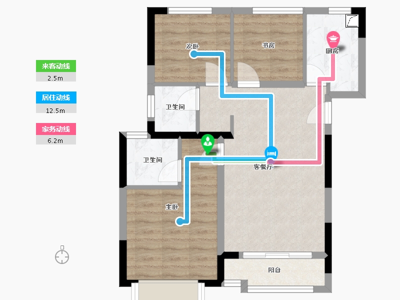 天津-天津市-中建玖樾府-70.00-户型库-动静线