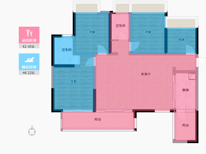 四川省-成都市-天府菁萃里-100.00-户型库-动静分区