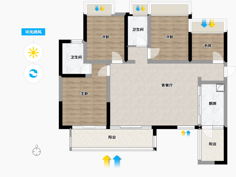 四川省-成都市-天府菁萃里-100.00-户型库-采光通风