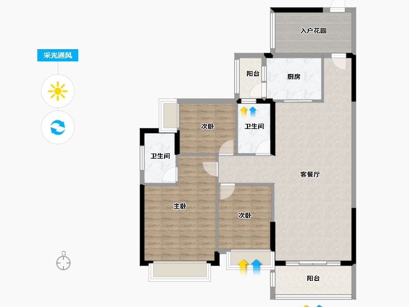 广东省-河源市-锦云·颐和花园-115.00-户型库-采光通风