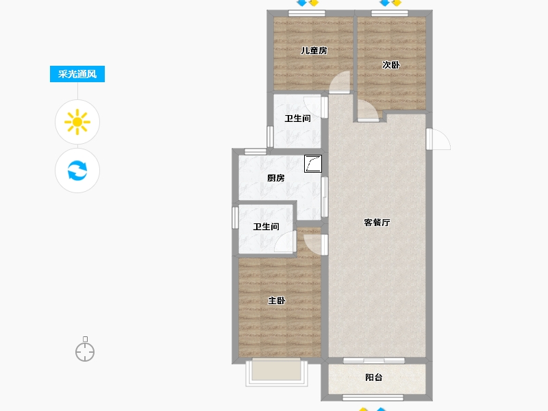 山西省-太原市-保利金地迎泽上品-122.00-户型库-采光通风