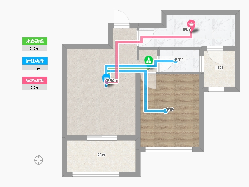 浙江省-杭州市-西溪北苑-76.00-户型库-动静线