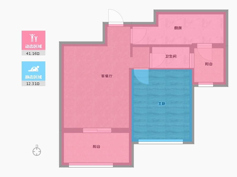 浙江省-杭州市-西溪北苑-76.00-户型库-动静分区