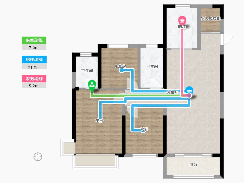 山东省-菏泽市-绿地新都汇-96.06-户型库-动静线