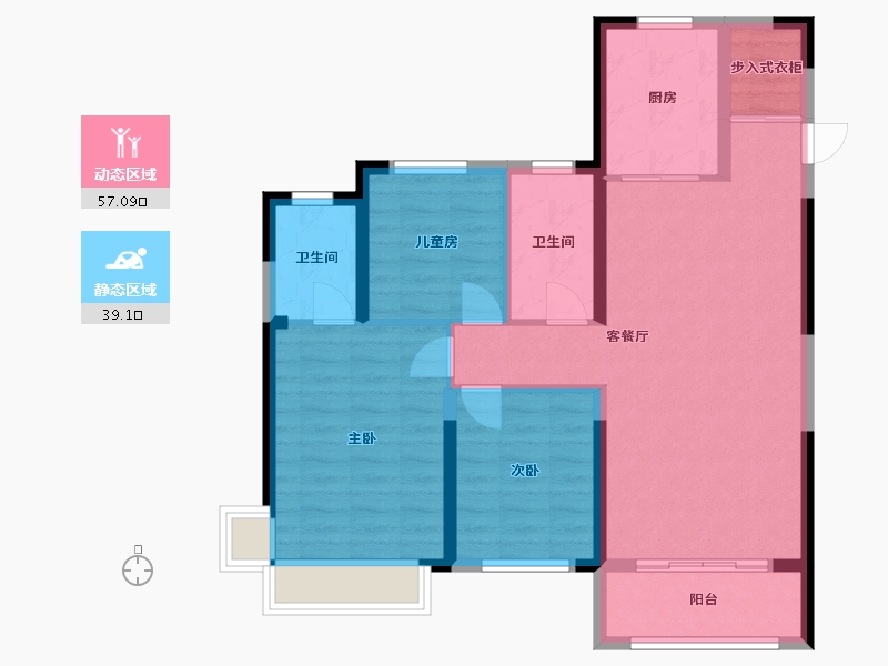 山东省-菏泽市-绿地新都汇-96.06-户型库-动静分区