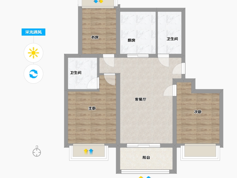 上海-上海市-同济晶萃-70.00-户型库-采光通风