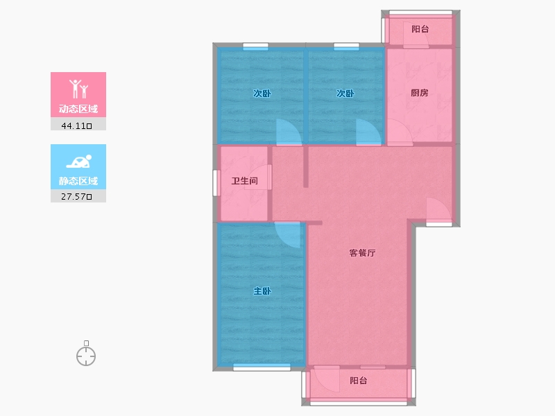 北京-北京市-万福家园-82.00-户型库-动静分区