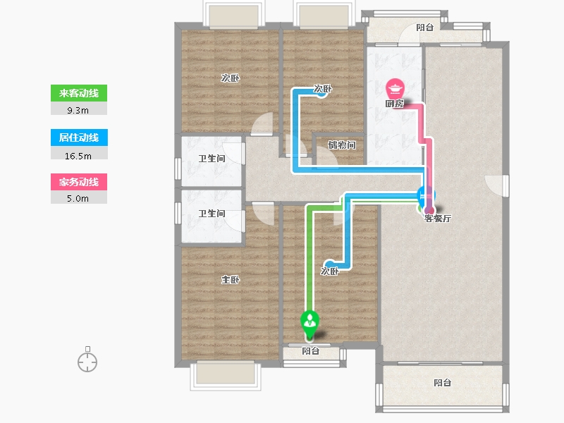 上海-上海市-东城花苑二村-132.00-户型库-动静线