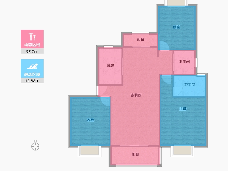 上海-上海市-好日子大家园-A区-107.00-户型库-动静分区