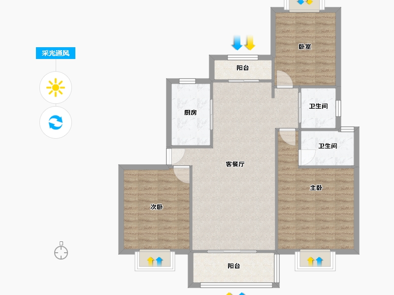 上海-上海市-好日子大家园-A区-107.00-户型库-采光通风