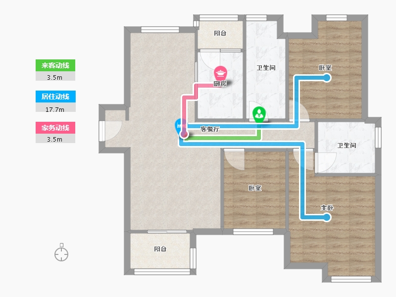 广东省-佛山市-佛山奥园-90.00-户型库-动静线