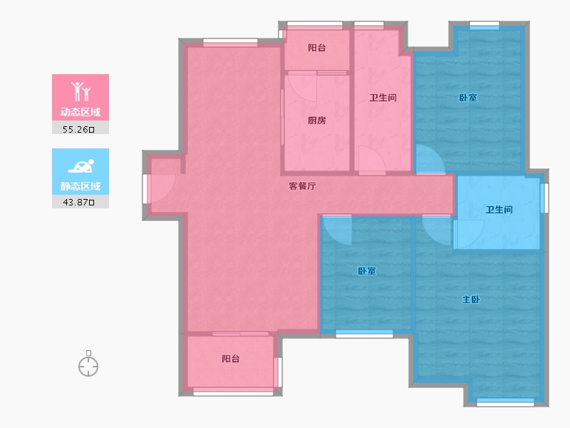 广东省-佛山市-佛山奥园-90.00-户型库-动静分区