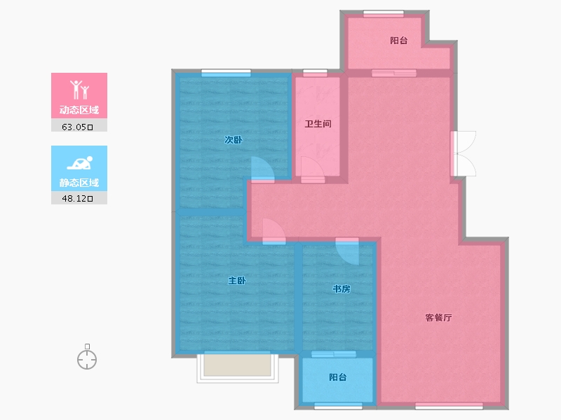 山东省-滨州市-阳光家园-99.40-户型库-动静分区