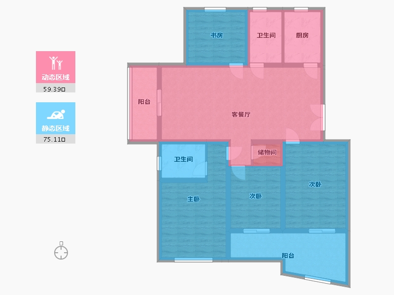 安徽省-马鞍山市-新宸金悦府-120.00-户型库-动静分区