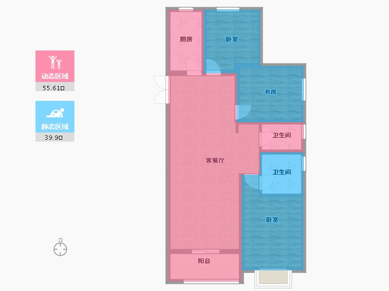 甘肃省-兰州市-兰石豪布斯卡瑢园-99.00-户型库-动静分区