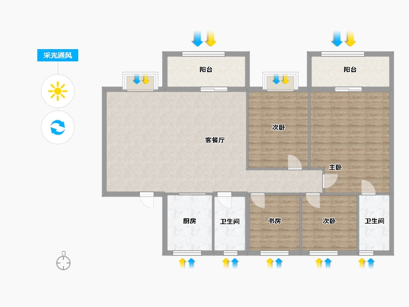 河北省-邢台市-观澜壹号-140.00-户型库-采光通风