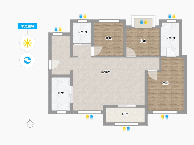 广东省-广州市-中建岭南悦府-74.00-户型库-采光通风