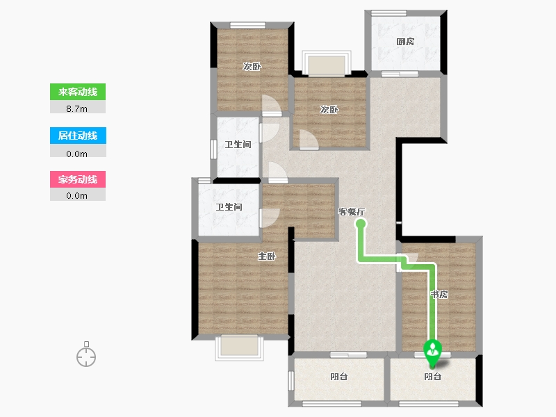 陕西省-西安市-白桦林溪-123.00-户型库-动静线