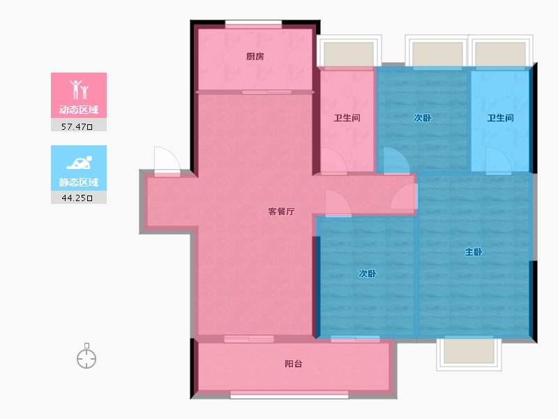 湖北省-孝感市-交投颐和华府-92.00-户型库-动静分区