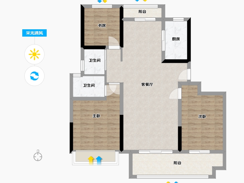 河南省-信阳市-湖畔樾山-100.00-户型库-采光通风