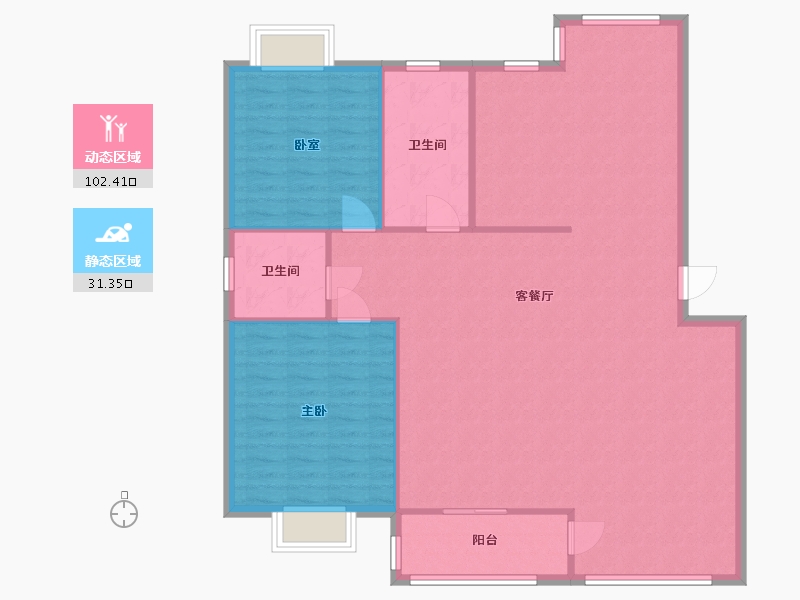 江苏省-苏州市-联欣花苑-143.00-户型库-动静分区