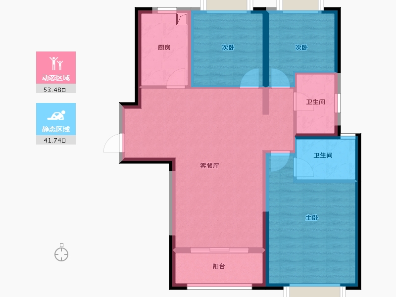 上海-上海市-汇景华庭-85.00-户型库-动静分区