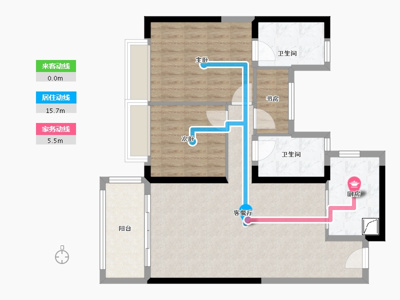 湖南省-长沙市-宁乡紫云府-89.00-户型库-动静线