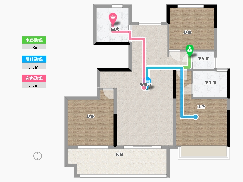 河南省-信阳市-状元公馆壹号-120.00-户型库-动静线