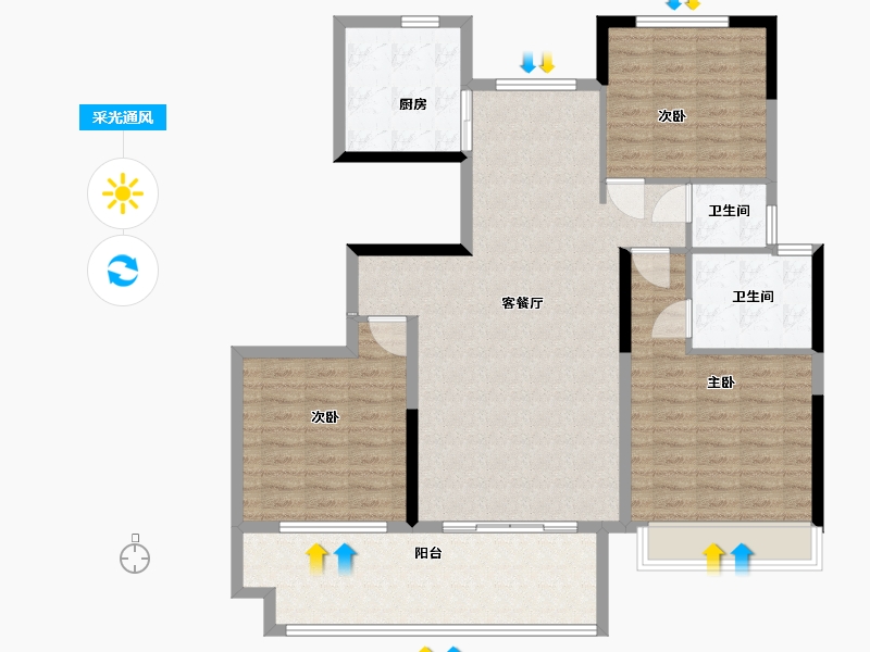 河南省-信阳市-状元公馆壹号-120.00-户型库-采光通风