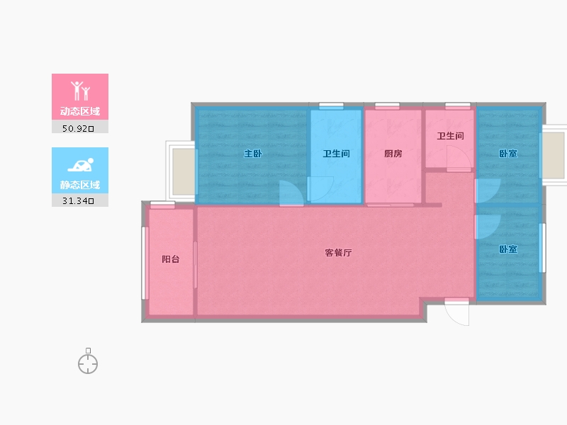 广东省-广州市-保利西悦湾-75.00-户型库-动静分区